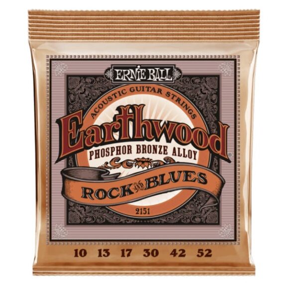 מיתרים לגיטרה אקוסטית Ernie Ball 2151 Earthwood Phosphor Bronze Rock & Blues 10-52