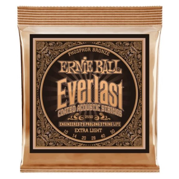 מיתרים לגיטרה אקוסטית Ernie Ball 2550 Everlast Coated 80/20 Bronze 10-50