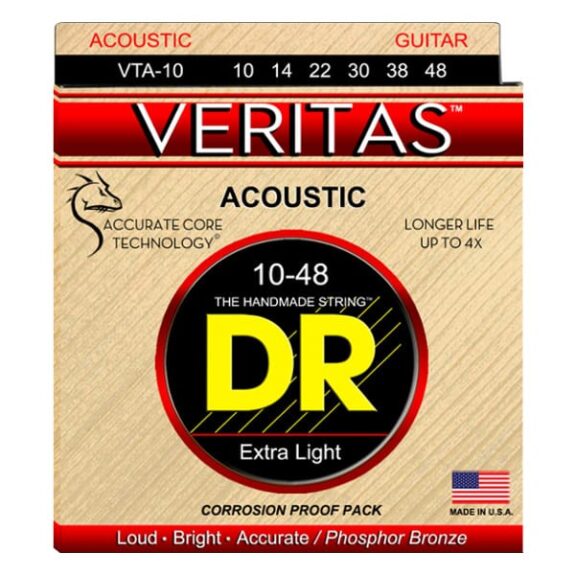 מיתרים לאקוסטית DR Strings VTA-10 Veritas Phosphor Bronze Extra Light 10-48