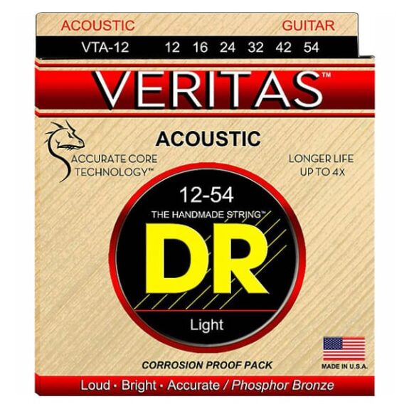 מיתרים לאקוסטית DR Strings VTA-12 Veritas Phosphor BronzeLight 12-54