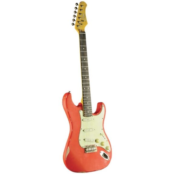 גיטרה חשמלית אדומה EKO S300 Relic Fiesta Red
