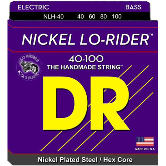 מיתרים לגיטרה בס 40-100 DR NLH-40 NICKEL LO-RIDER Bass Strings