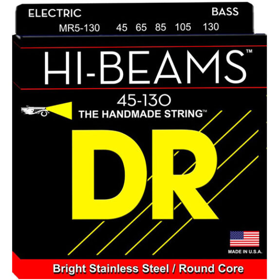 מיתרים לגיטרה בס 40-130 DR MR5-130 HI BEAMS Stainless Steel Bass Strings